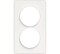 Schneider Electric - Odace Touch, plaque Blanc 2 postes verticaux 57mm - S520814