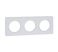 Schneider Electric - Plaque Odace Touch 3 postes blanche entraxe 71 mm (horiz./vert.) - S520806