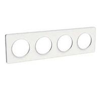 Schneider Electric - Plaque Odace Touch S520808 Blanc 4 postes entraxe 71 mm horiz./vert.