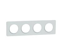 Schneider Electric - Odace Touch, Plaque Blanc Recyclé 4 Postes Horiz. Ou Vert. Entraxe 71mm (s510808)