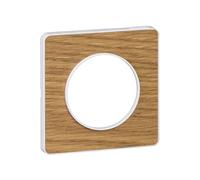 Schneider Electric - Odace Touch, plaque Bois naturel avec liseré Blanc 1 poste - S520802N