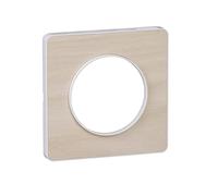 Schneider Electric - Odace Touch, plaque Bois nordique avec liseré Blanc 1 poste - S520802M