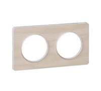 Schneider Electric - Odace Touch, plaque Bois nordique liseré Blanc 2 postes horiz./vert. 71mm - S520804M