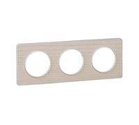 Schneider Electric - Odace Touch, plaque Bois nordique liseré Blanc 3 postes horiz./vert. 71mm - S520806M