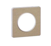 Plaque 1 poste - Bronze brossé avec liseré blanc - Odace Touch 2011 - S520802L - Schneider