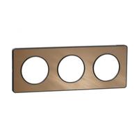 Schneider Electric - Odace Touch, plaque Bronze brossé liseré Anthracite 3 postes horiz./vert. 71mm - S540806L