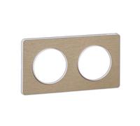 Schneider Electric - Odace Touch, plaque Bronze brossé liseré Blanc 2 postes horiz./vert. 71mm - S520804L