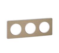 Schneider Electric - Odace Touch, plaque Bronze brossé liseré Blanc 3 postes horiz./vert. 71mm - S520806L
