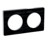 Plaque pour interrupteur et prise Schneider Electric Plaque Odace Touch - Chêne astrakan noir avec liseré aluminium - Unique