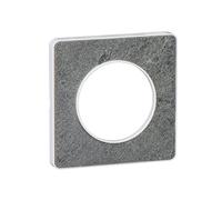 Plaque Odace Touch - Pierre galet avec liseré blanc - Unique blanc G
