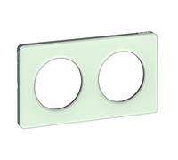 Schneider Electric - Odace Touch, plaque Translucide Verre avec liseré Alu 2 postes horiz./vert. 71mm - S530804S
