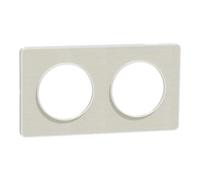 Schneider Electric - Odace Touch - PLQ Kvadrat Craie/blanc 2 postes horiz. ou vert. entraxe 71mm - S520804KW