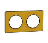 Schneider Electric - Odace Touch - PLQ Kvadrat Ocre/Anth 2 postes horiz. ou vert. entraxe 71mm - S540804KY