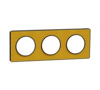 Schneider Electric - Odace Touch - PLQ Kvadrat Ocre/Anth 3 postes horiz. ou vert. entraxe 71mm - S540806KY