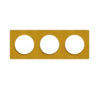 Schneider Electric - Odace Touch - PLQ Kvadrat Ocre/Blanc 3 postes horiz, ou vert, entraxe 71mm - S520806KY