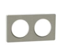 Schneider Electric - Odace Touch - PLQ Kvadrat Perle/Blanc 2 postes horiz, ou vert, entraxe 71mm - S520804KG