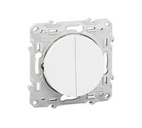 Schneider Electric - Odace, va-et-vient + va-et-vient lumineux Blanc, 10 A, à vis, LED orange 1,5 mA - S520273
