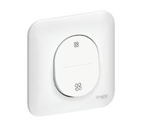 Schneider Electric - Ovalis - Bouton poussoir pour VMC - 2 vitesses avec plaque Blanc - S260236