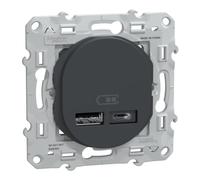 Schneider Electric - Ovalis C Series - doube USB charger 2,4 A - anthracite - S340401
