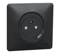 Schneider Electric - Ovalis - Combi 2P+T 16A affleurante + Prise chargeur USB-C 10,5W - connex. auto - Anth - S340089