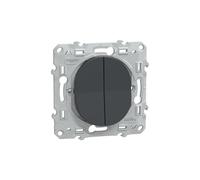 Schneider Electric Combiné Ovalis va-et-vient + poussoir 10AX Anthracite S340285