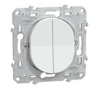 Schneider Electric - Combiné va-et-vient et poussoir Ovalis 10AX Blanc S320285