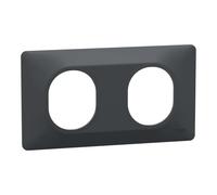 Schneider Electric - Ovalis - Plaque de finition - 2 postes Horizontal - entraxe 71 mm - Anthracite - S340704