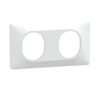 Plaque de finition 2 postes - Horizontal - Ovalis - S320704 - Schneider - Blanc