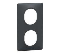 Schneider Electric – Plaque de finition Ovalis – 2 postes verticaux – entraxe 71 mm – Anthracite