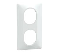 Schneider Electric - Ovalis - Plaque de finition - 2 postes Vertical - entraxe 71 mm - Blanc - S320724