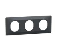 Plaque de finition 3 postes horizontal anthracite Anthracite Schneider