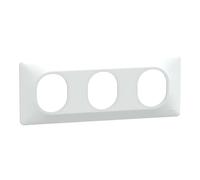 Schneider Electric – Plaque de finition Ovalis S320706 – 3 postes horizontale entraxe 71 mm – Blanc
