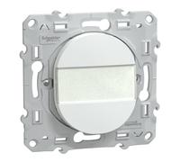 Schneider Electric - Ovalis - poussoir à fermeture avec porte-étiquette - 10AX - Blanc - S320266