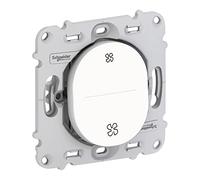 Schneider Electric - Ovalis - poussoir VMC - sans arrêt - sans plaque de finition Blanc - S261236