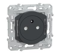 Schneider Electric - Ovalis - prise 2P+T 16A affleurante - bornes auto - Anthracite - Griffes montées - S340052C