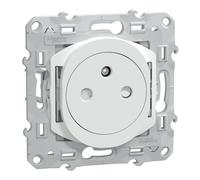 Schneider Electric - Ovalis - prise 2P+T 16A affleurante - bornes auto - Blanc - Griffes montées - S320052C