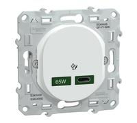 Schneider Electric - Ovalis - Prise chargeur USB-C 65W - Forte puissance pour charge app. mobiles - Blanc - S320406