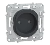 Schneider Electric - Ovalis - prise de courant à puits 2P 16A - bornes vis - Anthracite - S340033