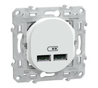 Schneider Electric - Ovalis - Prise double chargeur USB A+A 10,5W - Blanc - S320407