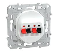 Schneider Electric - Ovalis - Prise haut parleur - 2 sorties - Blanc - S320488