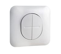 Schneider Electric - Ovalis - Va-et-vient + poussoir NO/NF- connexion auto avec plaque Blanc - S260285