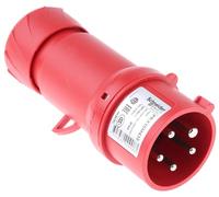 Schneider Electric PKX16M435 PratiKa fiche mobile industrielle droite, 3P+N+T Pôles, IP44, 16 A, 50/60 Hz, 380/415V, Rouge