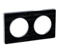 Schneider Electric - Plaque De Finition 2 Postes Chêne Astrakan Liseré Alu H/v Entraxe 71mm Pour Appareillage Mural Odace Touch Schneider S530804p1