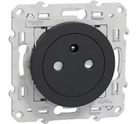 Schneider Electric - Prise affleurante avec terre 2P+T anthracite 16A - Odace - Schneider anthracite
