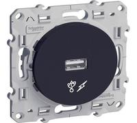 Chargeur USB A 1 poste Odace Anthracite Schneider