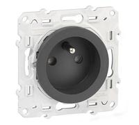 Schneider Electric – Prise de courant Odace S540059 – 2 pôles + terre – Gris anthracite