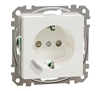 Schneider Electric - Prise Schuko connectée Wiser 16 A TPB Polar White System M, Smart Socket, compatible avec Amazon Alexa et Google Home, Smart Home WiFi, MEG2380-0319
