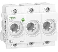 R9J01316 - Socle de sécurité Neozed D01, 3P, 16 A, 400 V, rail DIN