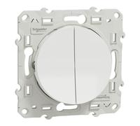 Schneider Electric - Odace, Double interrupteur va-et-vient Blanc - S52A214