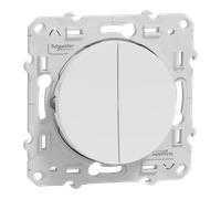 Schneider Electric – Poussoir Odace S520227 – 2 boutons, fonction stop pour volets-roulants, blanc